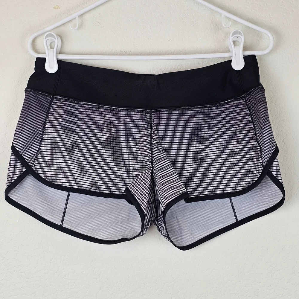 Lululemon Speed Short H2O Black White Stripe Swim Run